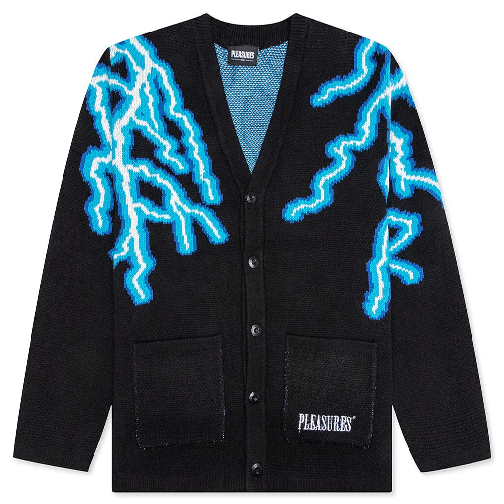 Pleasures Volt Jacquard Cardigan - Black 1 Pleasures Volt Jacquard Cardigan - Black