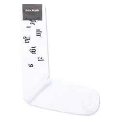 Palm Angels Broken Logo Socks - White/Black