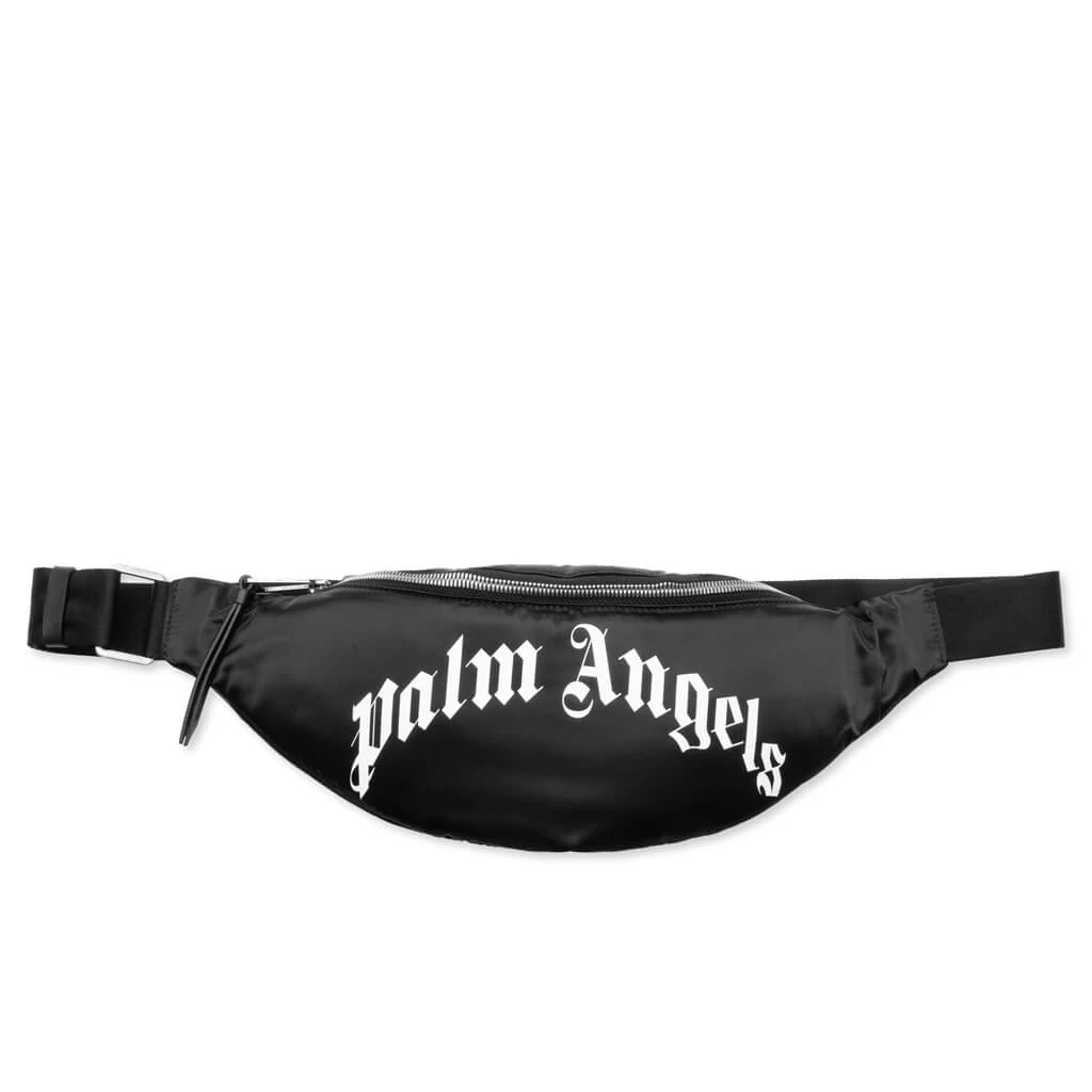 Palm Angels Curved Logo Fannypack - Black/White 1 Palm Angels Curved Logo Fannypack - Black/White