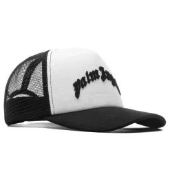 Palm Angels Curved Logo Mesh Cap - Black/Black 6 Palm Angels Curved Logo Mesh Cap - Black/Black -Fashion Clothing Store Palm Angels Curved Logo Mesh Cap Black Black PMLB068F22FAB001 1010 02 03 23 Feature JP 4