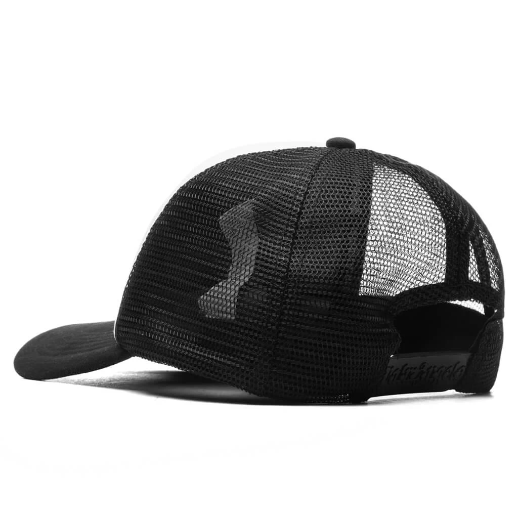 Palm Angels Curved Logo Mesh Cap - Black/Black 4 Palm Angels Curved Logo Mesh Cap - Black/Black - Image 4