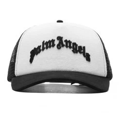Palm Angels Curved Logo Mesh Cap - Black/Black