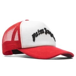 Palm Angels Curved Logo Mesh Cap - Red/Black -Fashion Clothing Store Palm Angels Curved Logo Mesh Cap Red Black PMLB068F22FAB001 2510 02 03 23 Feature JP 4