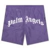 Palm Angels Curved Logo Swim Short - Violet/White