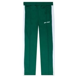 Palm Angels Kids Track Pant - Forest Green/White