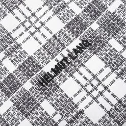 Helmut Lang Plaid Logo Shirt - White -Fashion Clothing Store Printed Shirt Standard White N06HM515 100 09 25 23 Feature VR 5