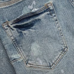 Purple Denim Mid Indigo Acid Bleach 7 Purple Denim Mid Indigo Acid Bleach -Fashion Clothing Store Purple Denim P004 Mid Indigo Acid Bleach P004 MIAB123 12 26 22 Feature DV 6