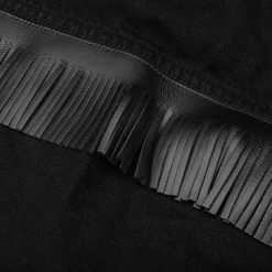 Raf Simons Jacket W/ Leather Fringes And Studs - Black -Fashion Clothing Store Raf Simons Big Fit Jacket w Leather Fringes and Studs Black 231 725 05 14 23 Feature KN 7