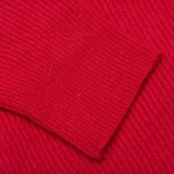 Raf Simons Big Ribbed Knit Cardigan With Fabric Lining - Red -Fashion Clothing Store Raf Simons Big Ribbed Knit Cardigan With Fabric Lining Red 212 844 50002 0030 12 11 2021 01 4