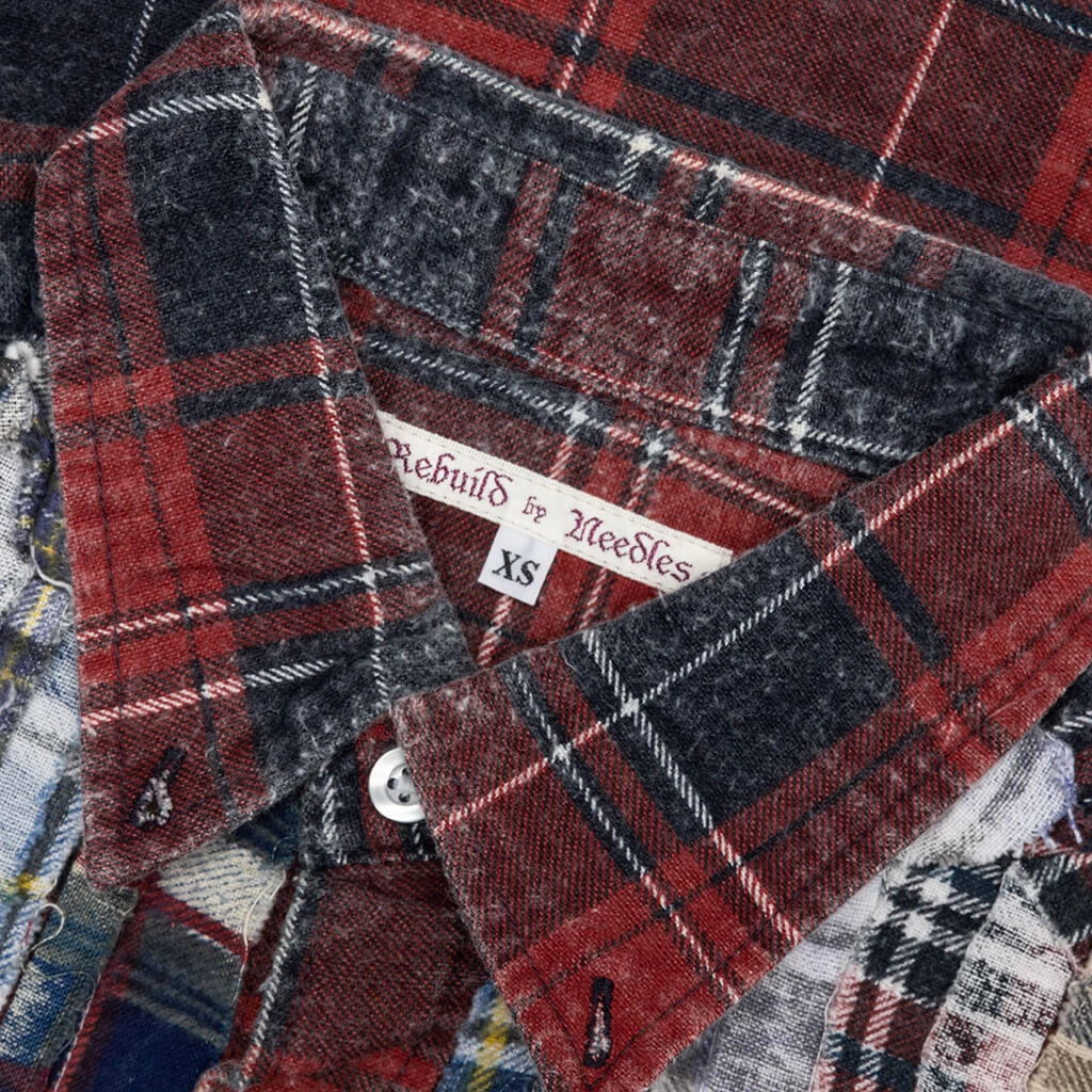 Rebuild By Flannel Shirt Ribbon Shirt - Red/Navy 4 Rebuild By Flannel Shirt Ribbon Shirt - Red/Navy - Image 4