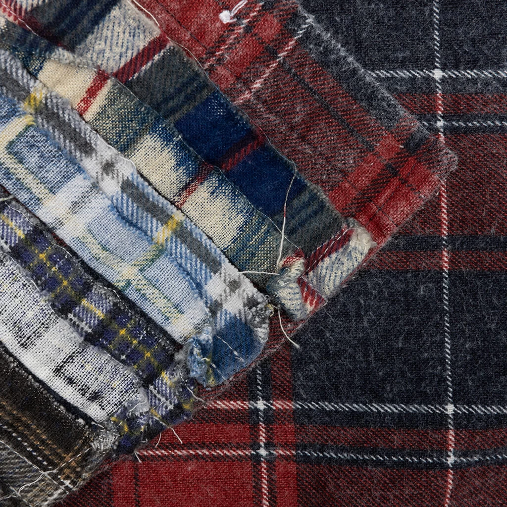 Rebuild By Flannel Shirt Ribbon Shirt - Red/Navy 5 Rebuild By Flannel Shirt Ribbon Shirt - Red/Navy - Image 5