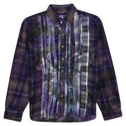 Rebuild 7 Cut Flannel Ribbon Shirt- Multi/ Tie Dye