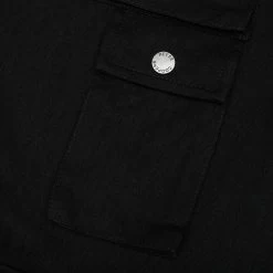 Cotton Herringbone Pullover Shirt - Black -Fashion Clothing Store Reese Cooper Cotton Herringbone Pullover Shirt Black TS00069 12 01 22 Feature DV 6
