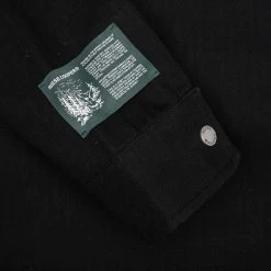 Cotton Herringbone Pullover Shirt - Black -Fashion Clothing Store Reese Cooper Cotton Herringbone Pullover Shirt Black TS00069 12 01 22 Feature DV 8