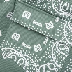 Rhude Bandana Shorts - Sage -Fashion Clothing Store Rhude Bandana Shorts Sage RHSS23SH460094810241 05 10 23 Feature DV 8