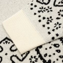 Rhude Bandana Stripe Cardigan - Creme/Black -Fashion Clothing Store Rhude Bandana Stripe Cardigan Creme Black RHSS22CA01037422 04 08 22 Feature