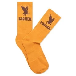 Rhude Eagle Sock - Mustard/Brown