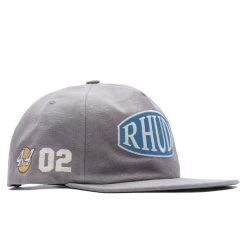 Rhude Rally Washed Canvas Hat - Elephant -Fashion Clothing Store Rhude Rally Washed Canvas Hat Elephant RHPF23HA120126711671 09 25 23 Feature VR 4