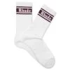 Rhude Stripe Logo Sock - White/Burgundy