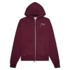 Rhude Zip Up Hoodie - Bordeux