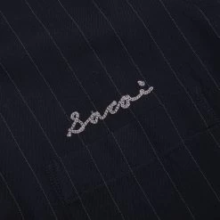 Sacai Chalk Stripe Shirt - Navy 7 Sacai Chalk Stripe Shirt - Navy -Fashion Clothing Store Sacai Chalk Stripe Shirt Navy 23 03043M 04 08 23 Feature KN 5