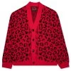 Leopard Cardigan Sweater - Red