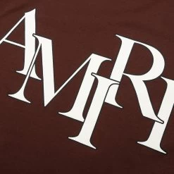 Amiri Staggered Logo Tee - Potting Soil -Fashion Clothing Store Staggered Logo Tee Potting Soil AW23MJG027 219 09 16 23 Feature JP 5