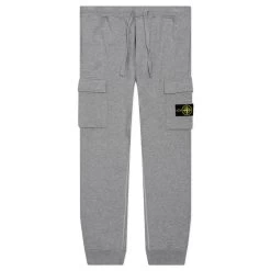 Stone Island Brushed Cargo Fleece Pants - Melange Grey