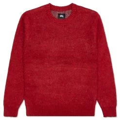 Stussy 8 Ball Heavy Brushed Mohair Sweater - Red