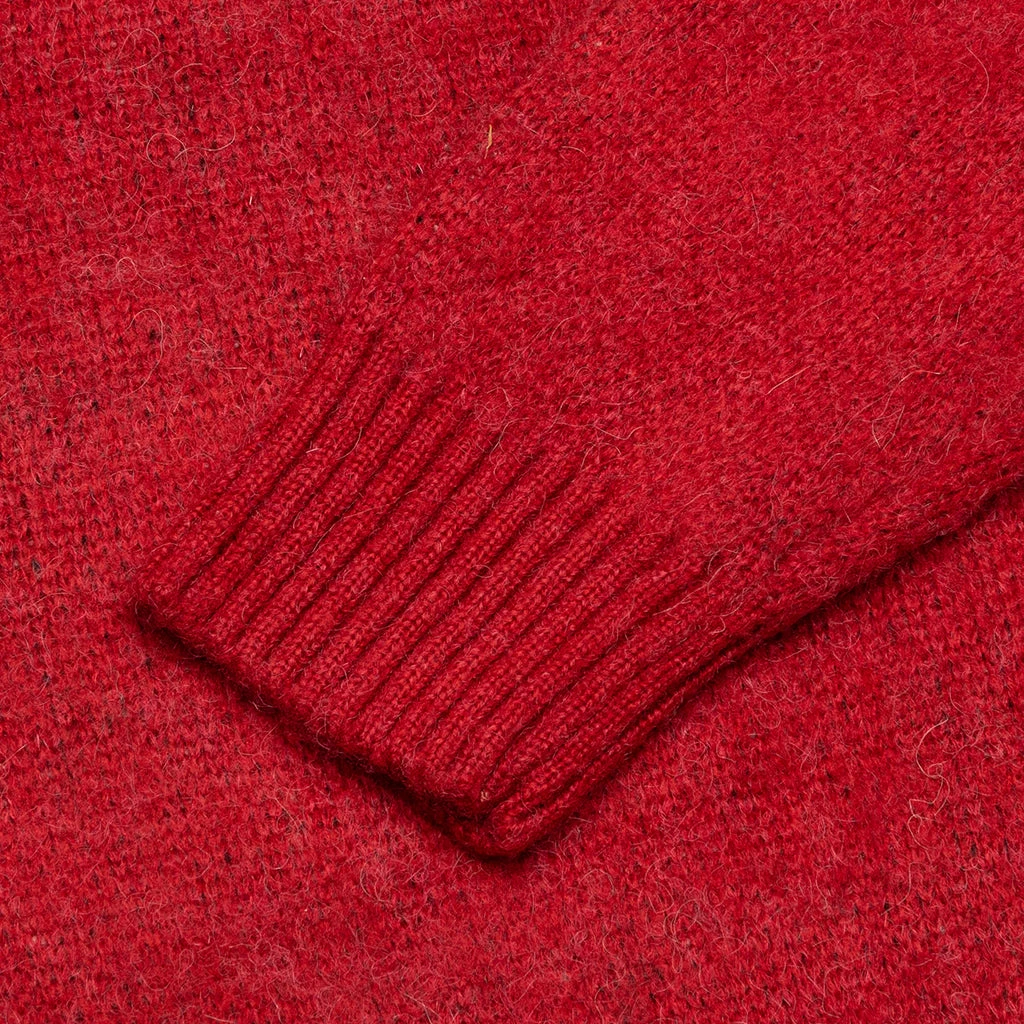 Stussy 8 Ball Heavy Brushed Mohair Sweater - Red 4 Stussy 8 Ball Heavy Brushed Mohair Sweater - Red - Image 4