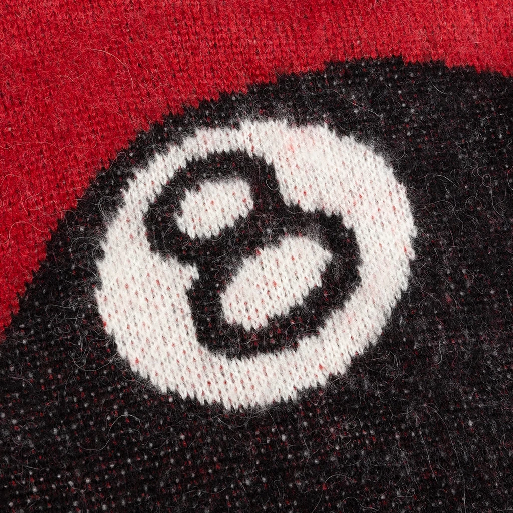 Stussy 8 Ball Heavy Brushed Mohair Sweater - Red 5 Stussy 8 Ball Heavy Brushed Mohair Sweater - Red - Image 5