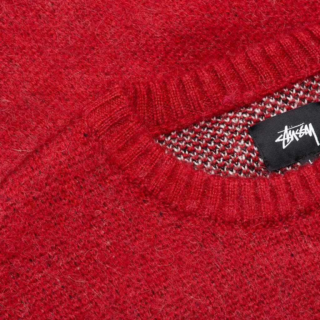 Stussy 8 Ball Heavy Brushed Mohair Sweater - Red 3 Stussy 8 Ball Heavy Brushed Mohair Sweater - Red - Image 3