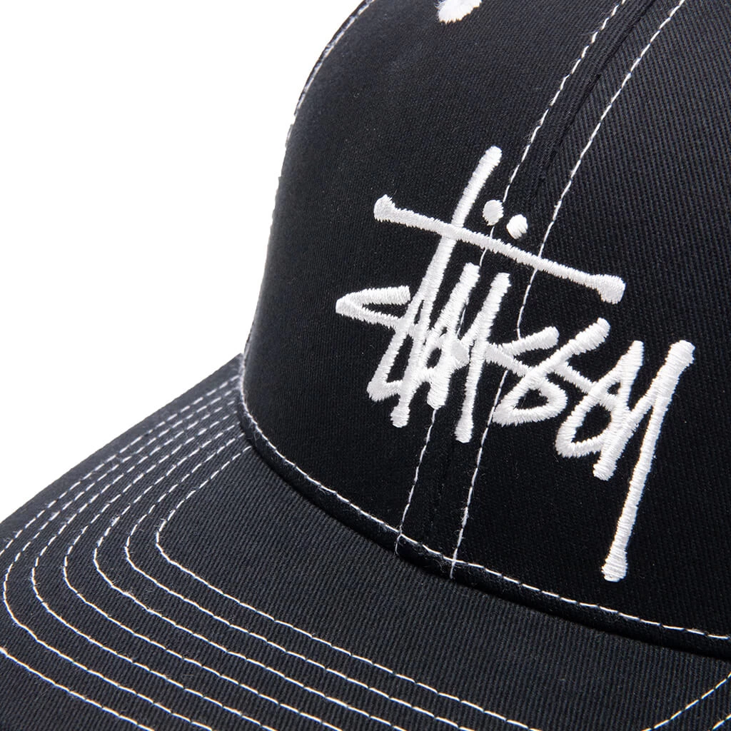 Stussy Basic Structured Low Pro Cap - Black 2 Stussy Basic Structured Low Pro Cap - Black - Image 2