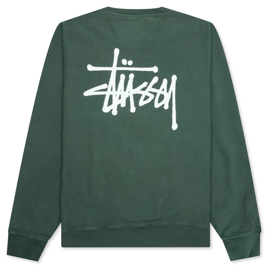 Basic Stussy Pigment Dyed Crew - Forest 2 Basic Stussy Pigment Dyed Crew - Forest - Image 2