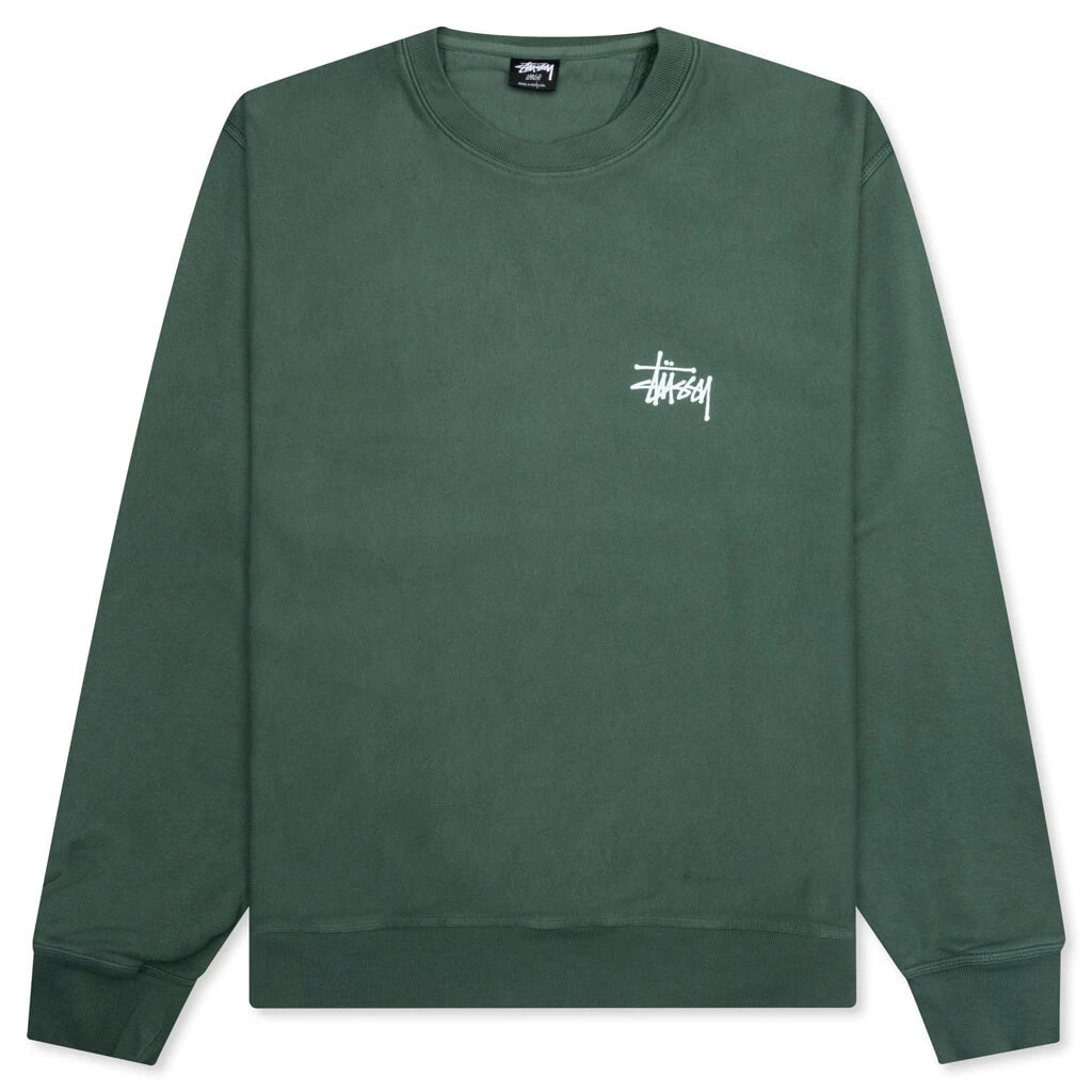 Basic Stussy Pigment Dyed Crew - Forest 1 Basic Stussy Pigment Dyed Crew - Forest