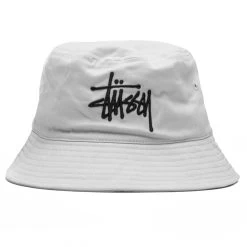 Stussy Brushed Big Basic Bucket Hat - Bone