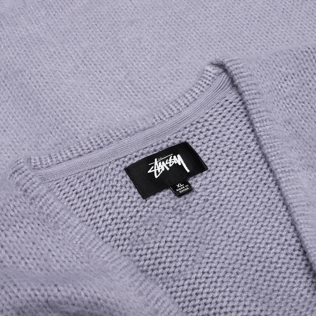 Stussy Brushed Cardigan - Lavender 3 Stussy Brushed Cardigan - Lavender - Image 3