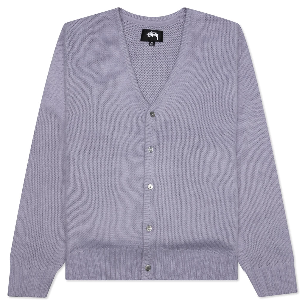 Stussy Brushed Cardigan - Lavender 1 Stussy Brushed Cardigan - Lavender