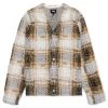 Stussy Hairy Plaid Cardigan - Gold