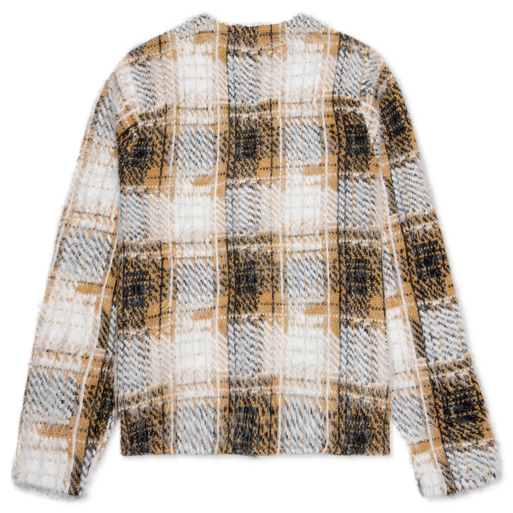 Stussy Hairy Plaid Cardigan - Gold 2 Stussy Hairy Plaid Cardigan - Gold - Image 2