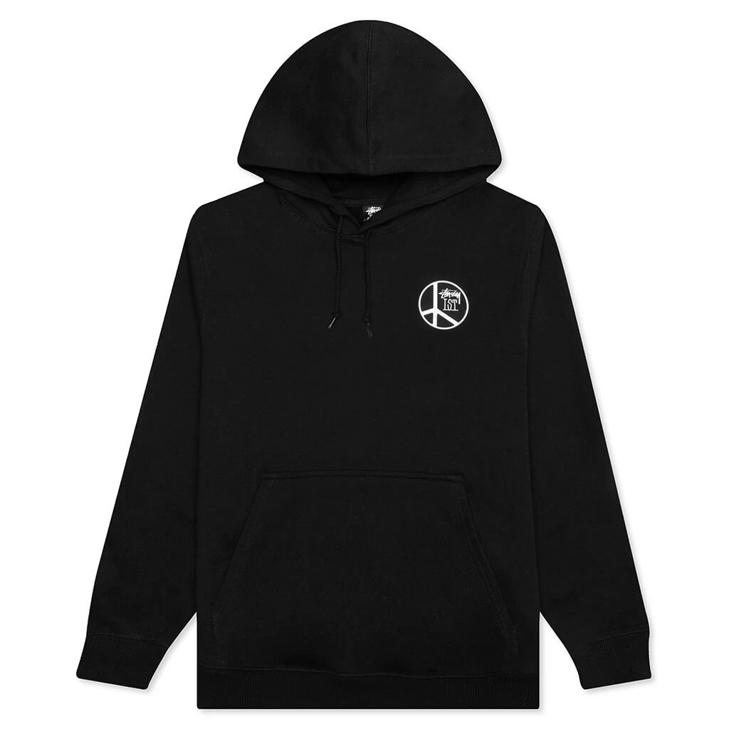 Stussy Peace Dot Hoodie - Black 1 Stussy Peace Dot Hoodie - Black