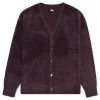 Stussy Shaggy Cardigan - Eggplant
