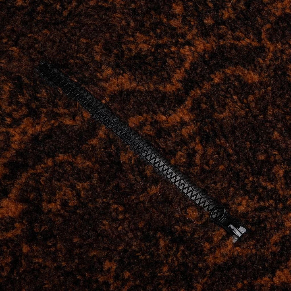 Stussy Snake Jacquard Sherpa Jacket - Brown 6 Stussy Snake Jacquard Sherpa Jacket - Brown - Image 6