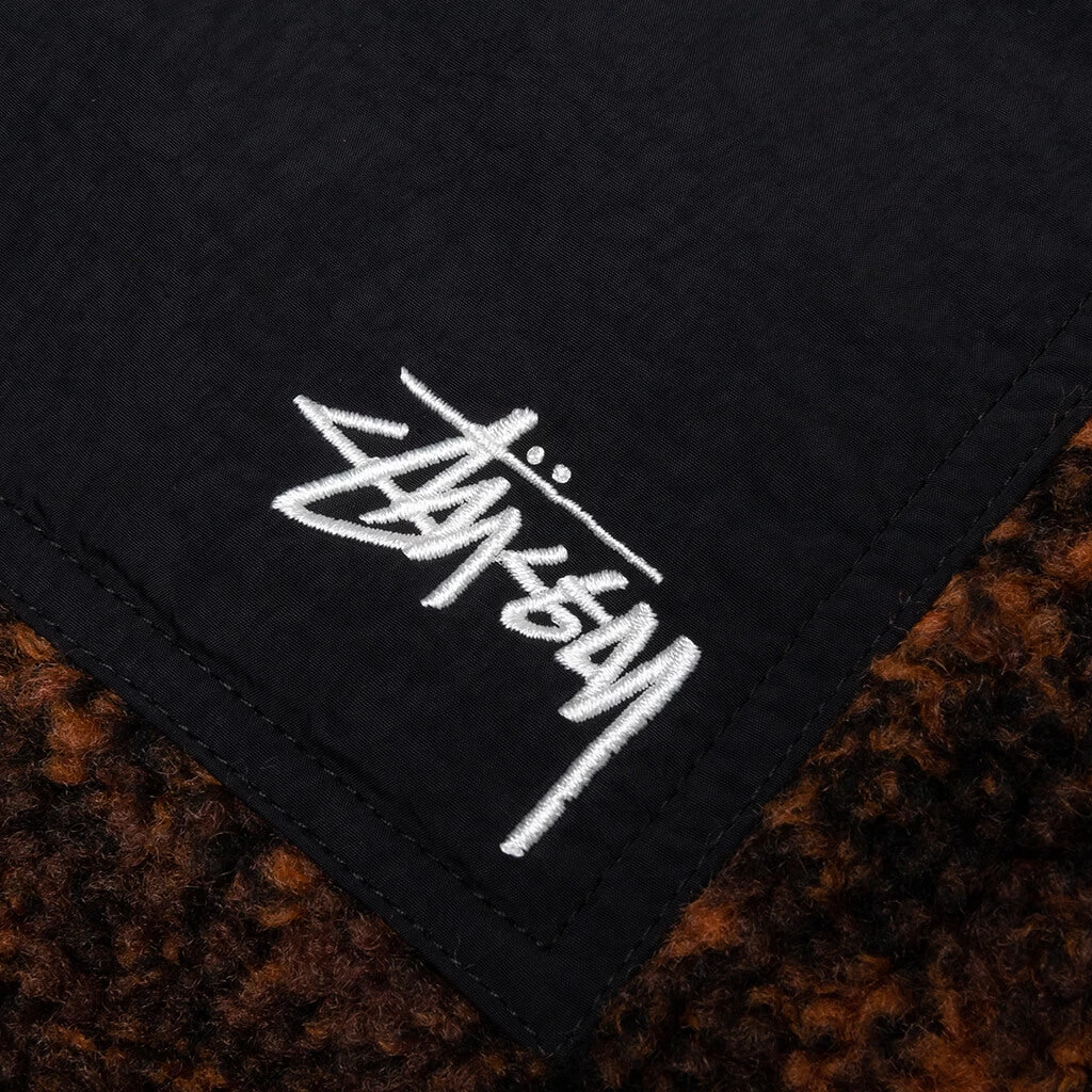 Stussy Snake Jacquard Sherpa Jacket - Brown 4 Stussy Snake Jacquard Sherpa Jacket - Brown - Image 4