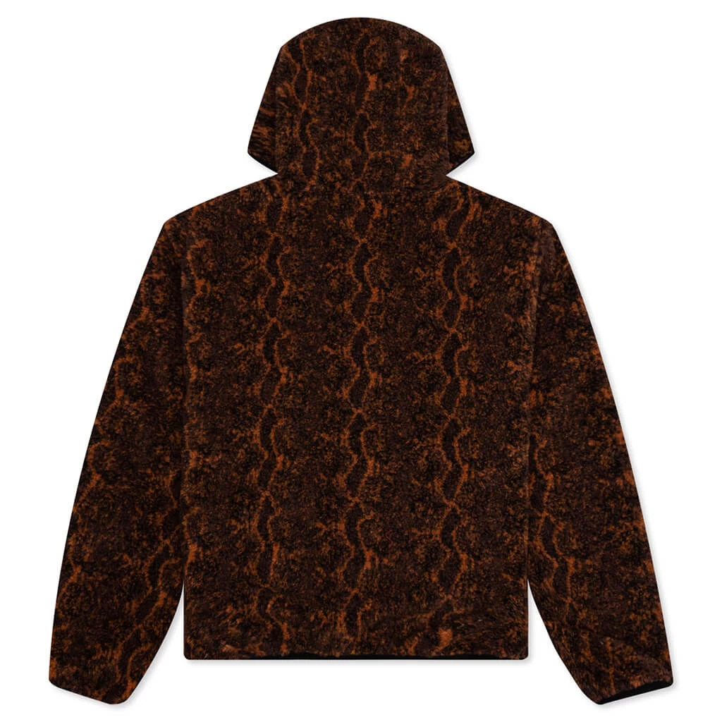 Stussy Snake Jacquard Sherpa Jacket - Brown 2 Stussy Snake Jacquard Sherpa Jacket - Brown - Image 2