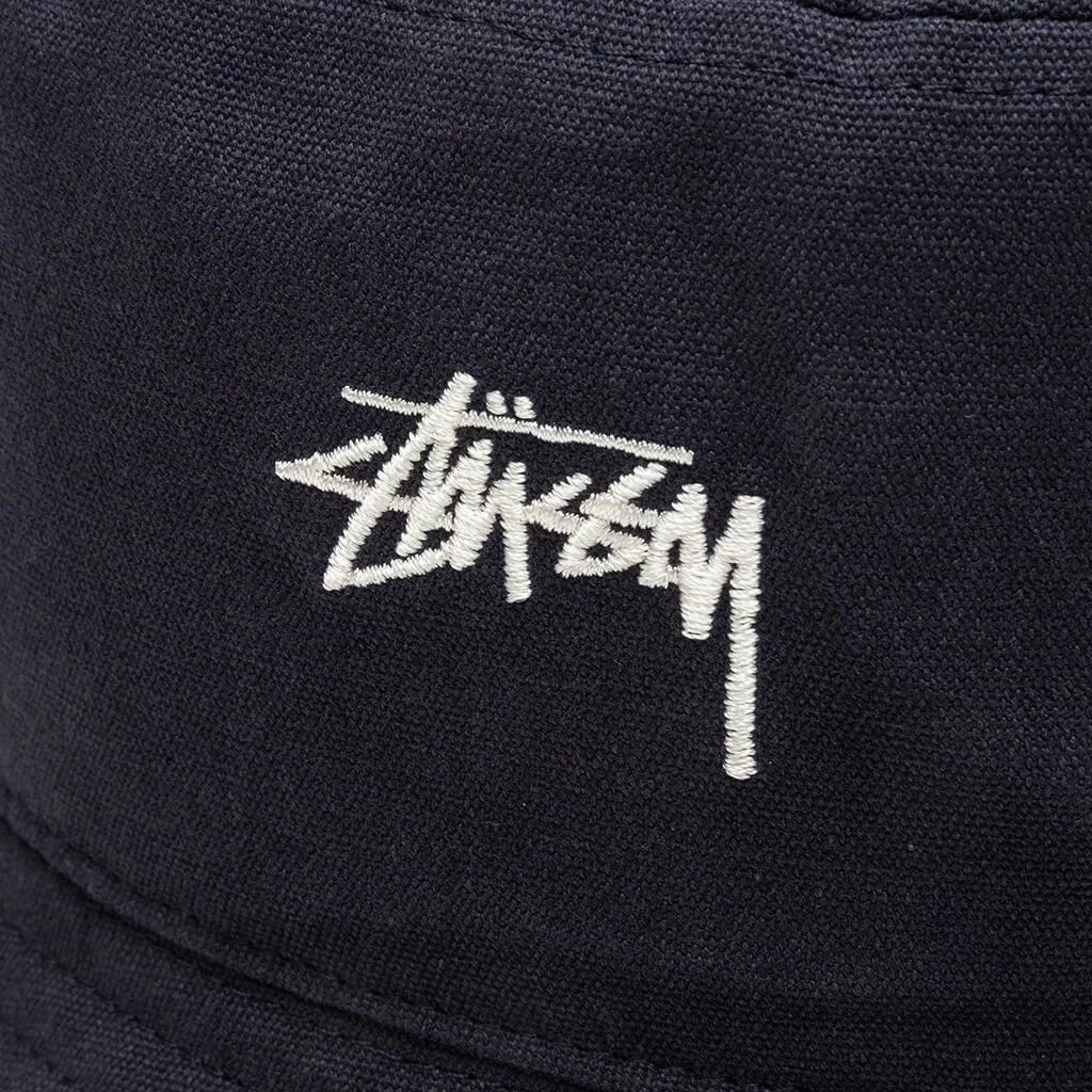 Stussy Stock Canvas Bucket Hat - Navy 2 Stussy Stock Canvas Bucket Hat - Navy - Image 2