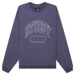 Stussy Varsity Oversized Crew - Washed Blue
