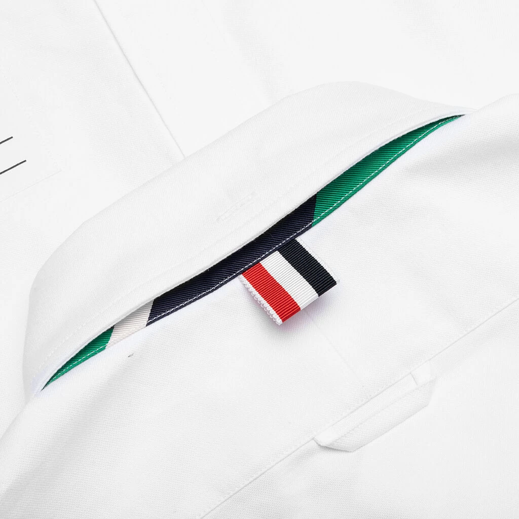 Straight Fit W/ Trompe L'oeil Silk Tie Shirt - White 5 Straight Fit W/ Trompe L'oeil Silk Tie Shirt - White - Image 5