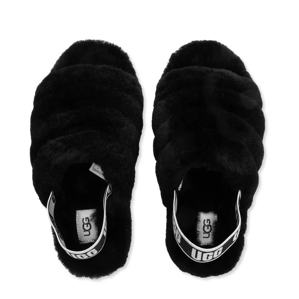 Ugg Kids Fluff Yeah Slide - Black 2 Ugg Kids Fluff Yeah Slide - Black - Image 2