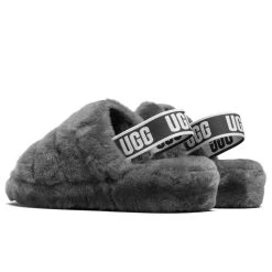 Ugg Women's Fluff Yeah Slide - Charcoal -Fashion Clothing Store UGG Women s Fluff Yeah Slide Charcoal 1095119 CHRC 02
